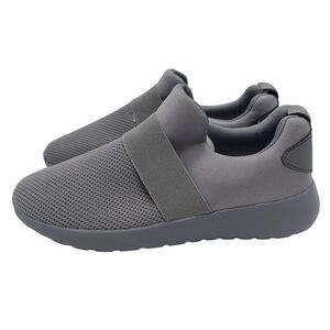 Walking Shoes men, casual, tennis, light, breathable sneakers gray loafers 7.5US